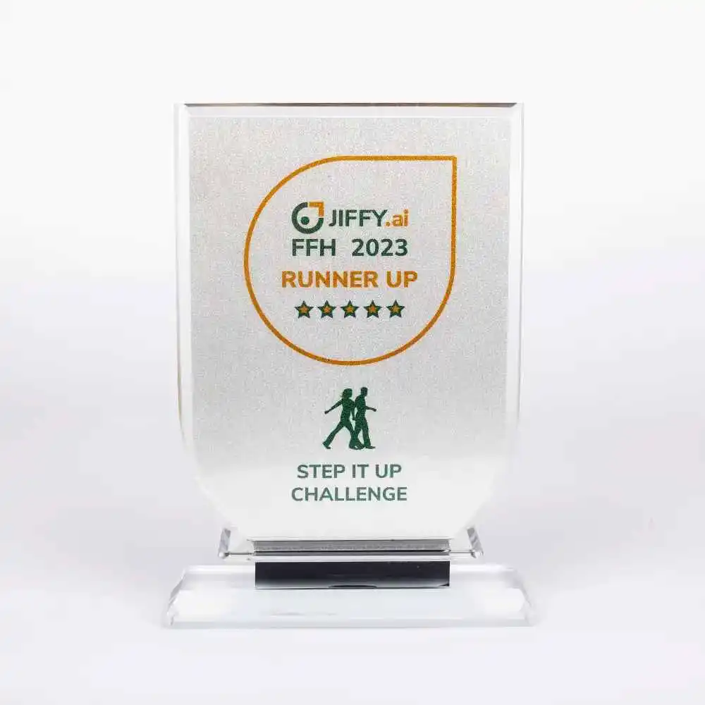 Rectangular Curvy Crystal Trophy